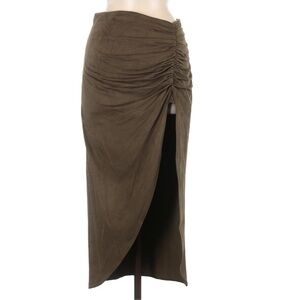 Green/khaki medium Zara skirt with leg slit